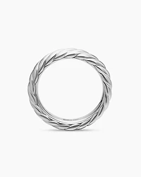 Sculpted Cable Band Ring in 18K White Gold, 4.6mm