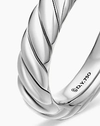 Sculpted Cable Band Ring in 18K White Gold, 4.6mm