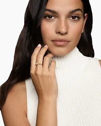 Petite Modern Renaissance Pyramid Ring 18K Yellow Gold with Diamonds, 6.2mm