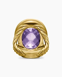 Albion® Oval Ring 18K Yellow Gold with Amethyst and Diamonds, 21mm