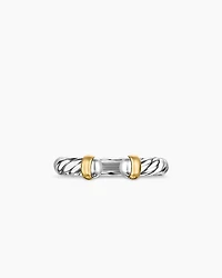 Petite Cable Ring Sterling Silver with 14K Yellow Gold, 3.4mm