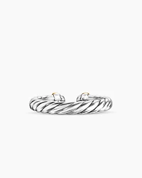 Petite Cable Ring Sterling Silver with 14K Yellow Gold, 3.4mm