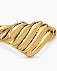 Sculpted Cable Heart Pinky Ring 18K Yellow Gold, 9mm