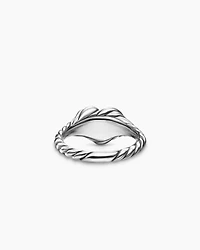 Sculpted Cable Heart Pinky Ring Sterling Silver, 9mm