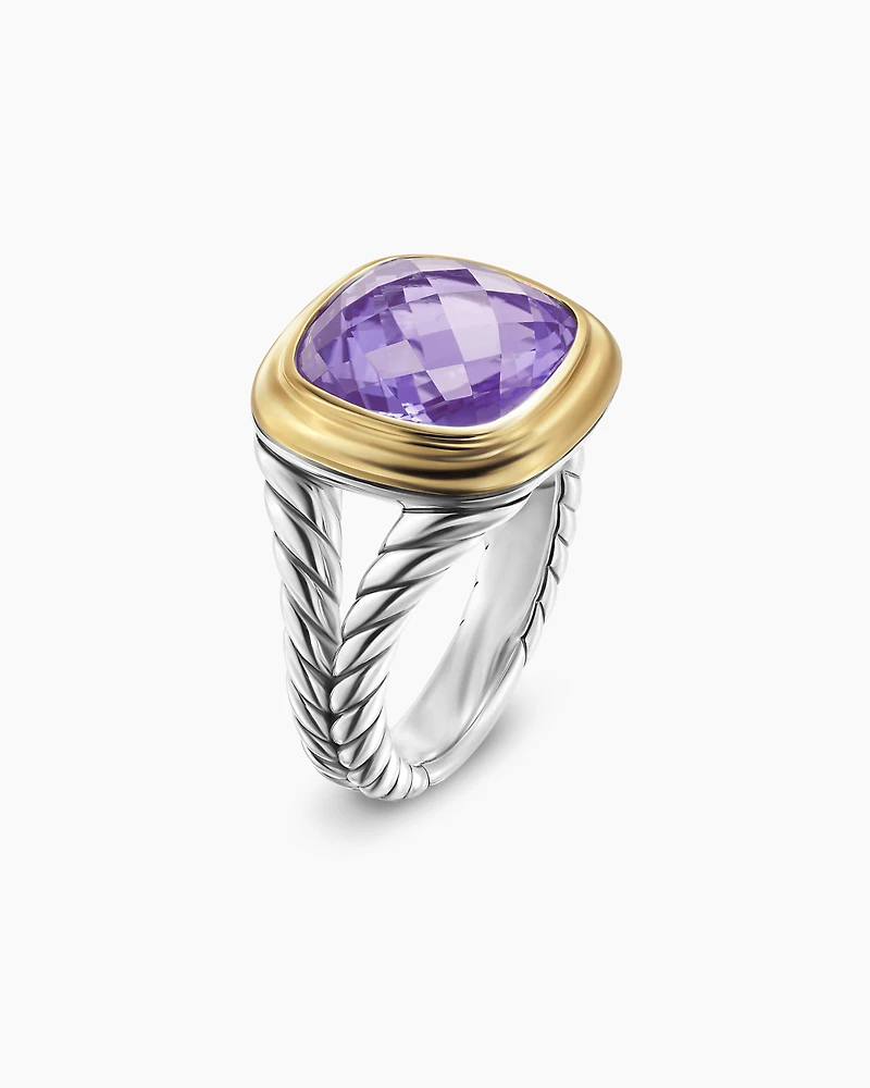 Albion® Ring Sterling Silver with 18K Yellow Gold and Amethyst
