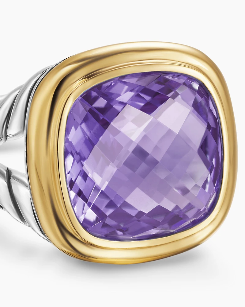 Albion® Ring Sterling Silver with 18K Yellow Gold and Amethyst