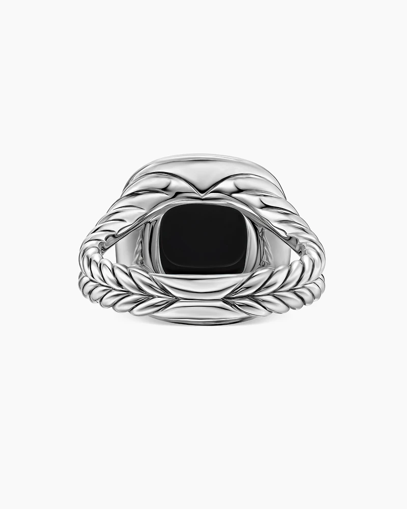 Albion® Ring Sterling Silver with Black Onyx and Diamonds