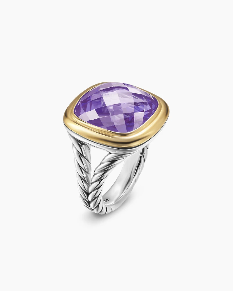 Albion® Ring Sterling Silver with 18K Yellow Gold and Amethyst