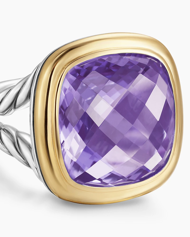 Albion® Ring Sterling Silver with 18K Yellow Gold and Amethyst