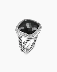 Albion® Ring Sterling Silver with Black Onyx and Diamonds