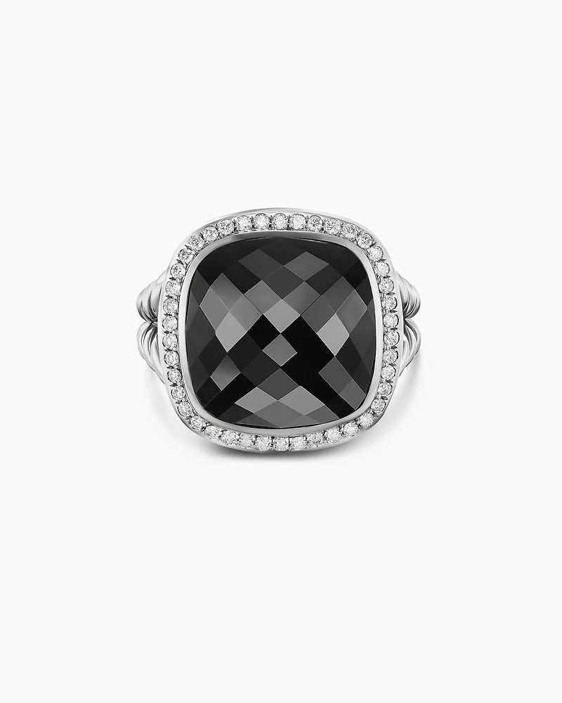 Albion® Ring Sterling Silver with Black Onyx and Diamonds