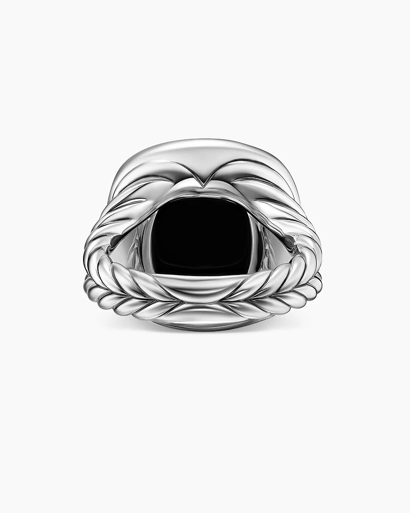 Albion® Ring Sterling Silver with Black Onyx and Diamonds