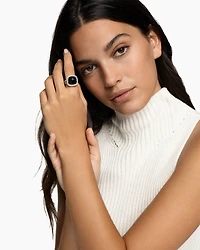 Albion® Ring Sterling Silver with Black Onyx and Diamonds