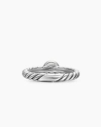 Petite Cable Ring Sterling Silver with 14K Yellow Gold and Centre Diamond, 2.8mm