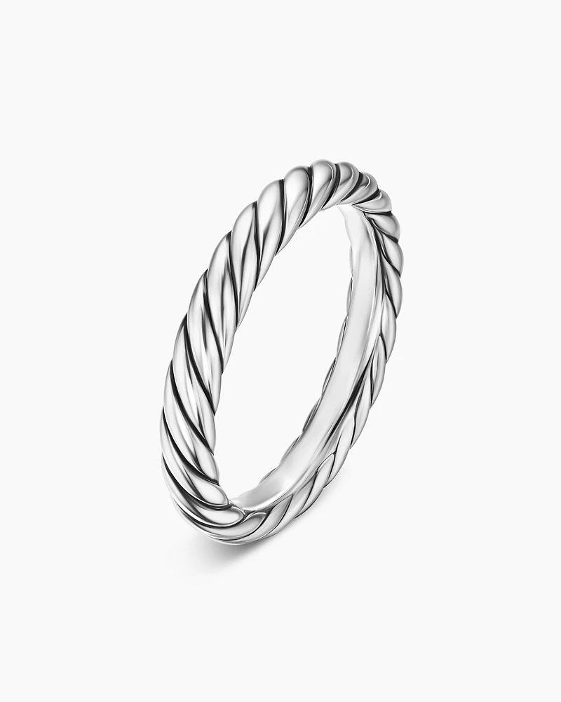 Cable Band Ring Sterling Silver, 3.4mm