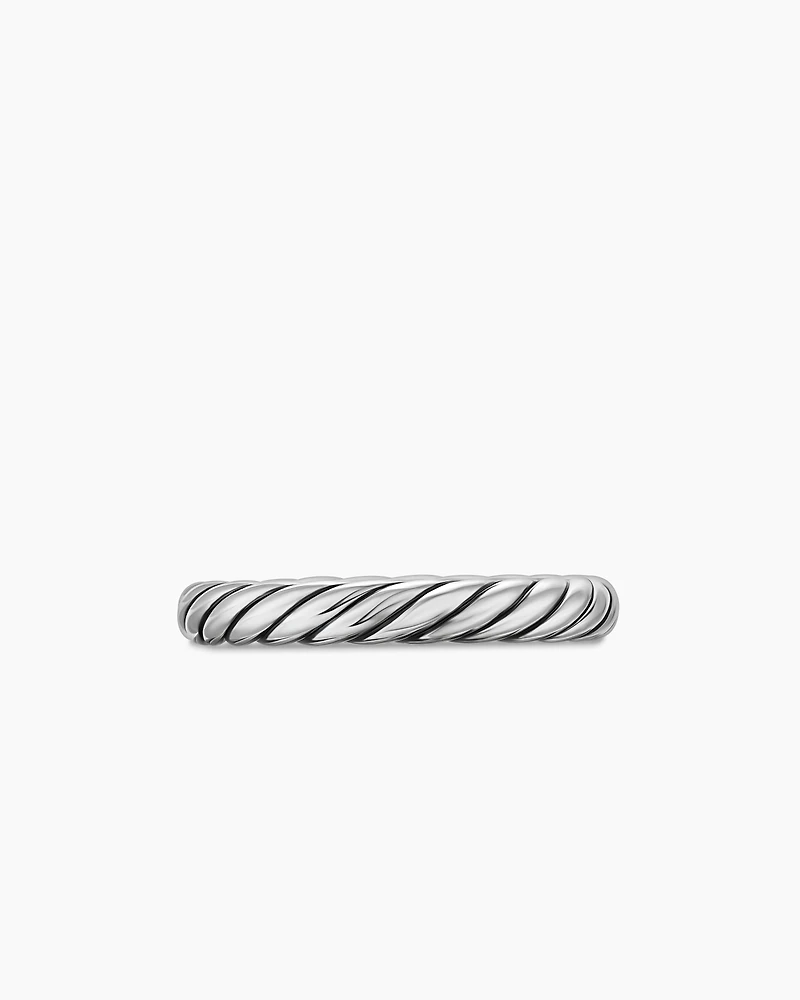 Cable Band Ring Sterling Silver, 3.4mm