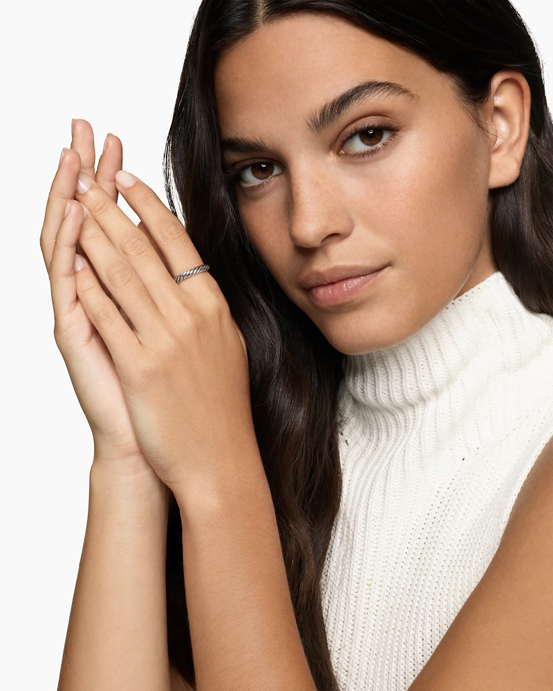 Cable Band Ring Sterling Silver, 3.4mm