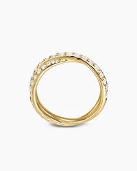 Pavé Crossover Ring 18K Yellow Gold with Diamonds