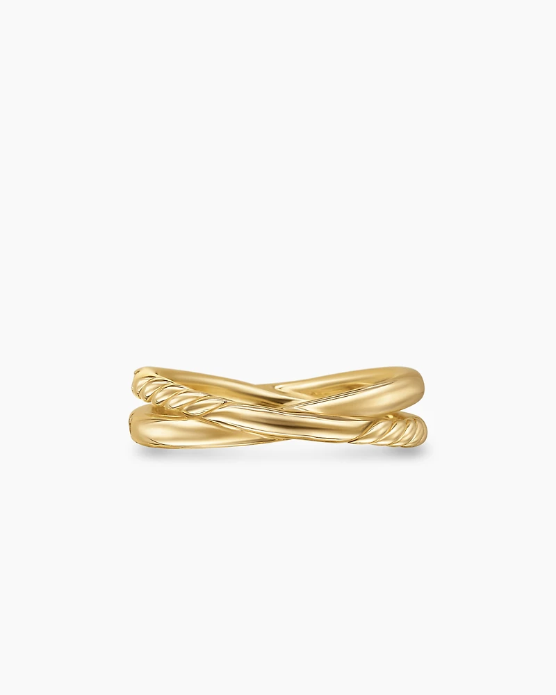 Pavé Crossover Ring 18K Yellow Gold with Diamonds
