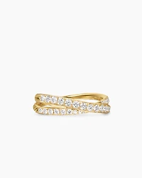 Pavé Crossover Ring 18K Yellow Gold with Diamonds