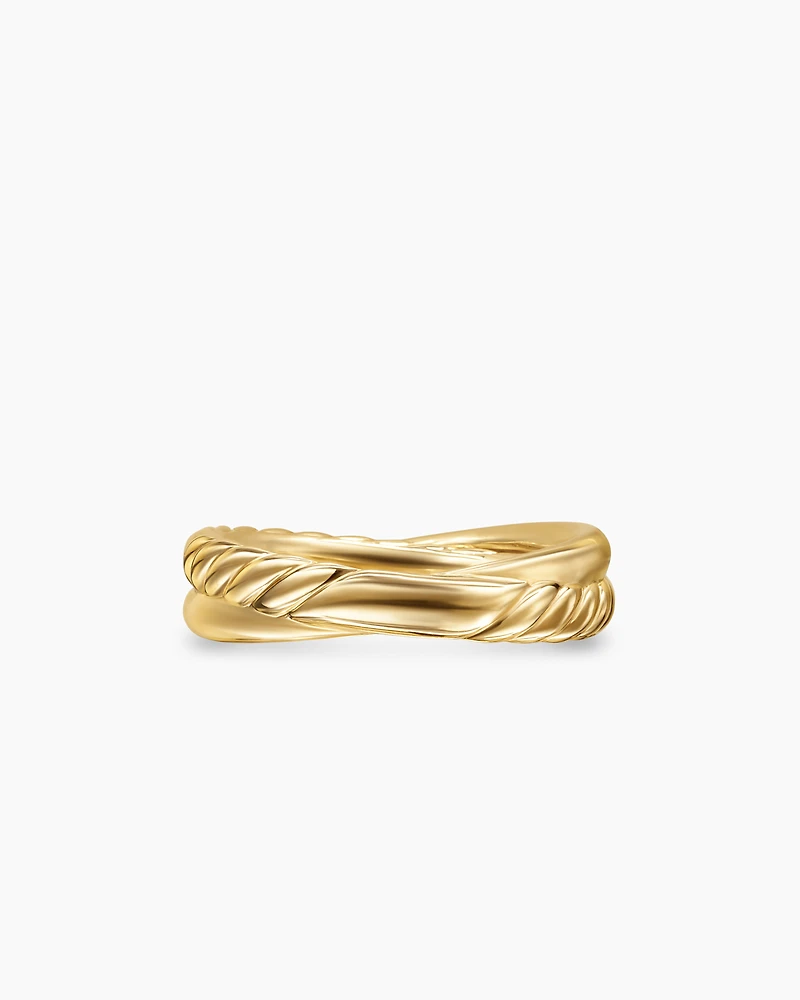 Crossover Two Row Ring 18K Yellow Gold with Diamonds
