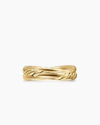 Crossover Two Row Ring 18K Yellow Gold with Diamonds
