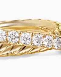 Crossover Two Row Ring 18K Yellow Gold with Diamonds