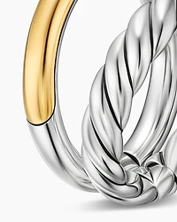 DY Mercer® Two Row Ring Sterling Silver with 18K Yellow Gold, 8mm