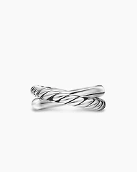 Crossover Two Row Ring Sterling Silver, 7.4mm