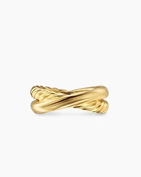 Crossover Two Row Ring 18K Yellow Gold with Diamonds
