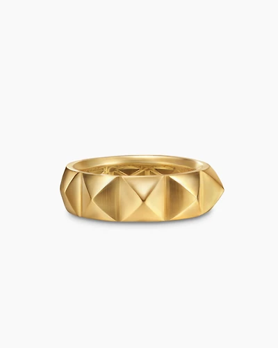Pyramid Band Ring 18K Yellow Gold, 6.5mm