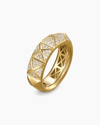 Pyramid Band Ring 18K Yellow Gold with Diamonds