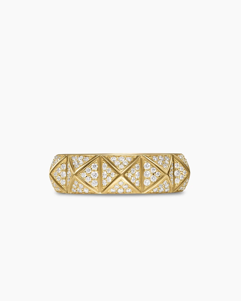 Pyramid Band Ring 18K Yellow Gold with Diamonds