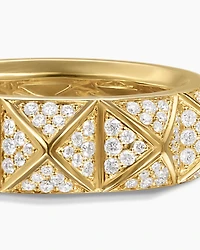 Pyramid Band Ring 18K Yellow Gold with Diamonds