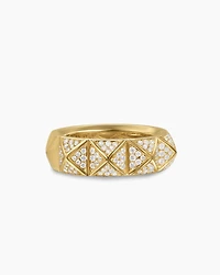 Pyramid Band Ring 18K Yellow Gold with Diamonds