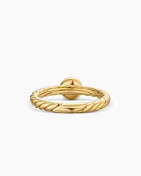 Petite Cable Ring 18K Yellow Gold with Center Diamond, 2.8mm