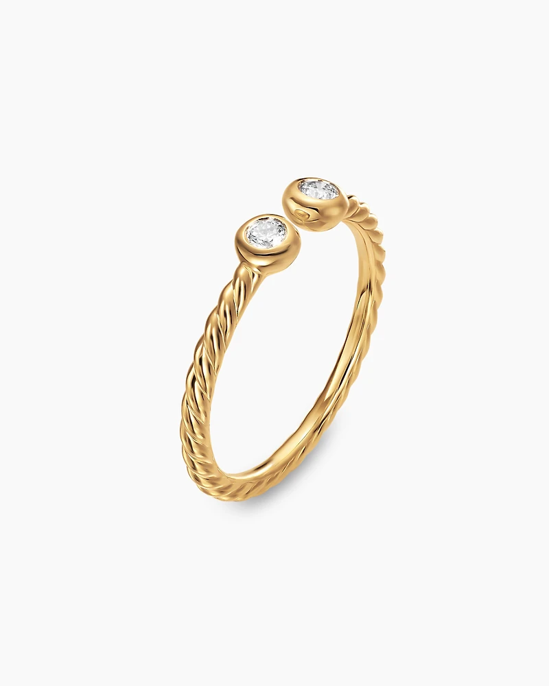 Petite Modern Renaissance® Open Round Ring 18K Yellow Gold with Diamonds, 3.9mm