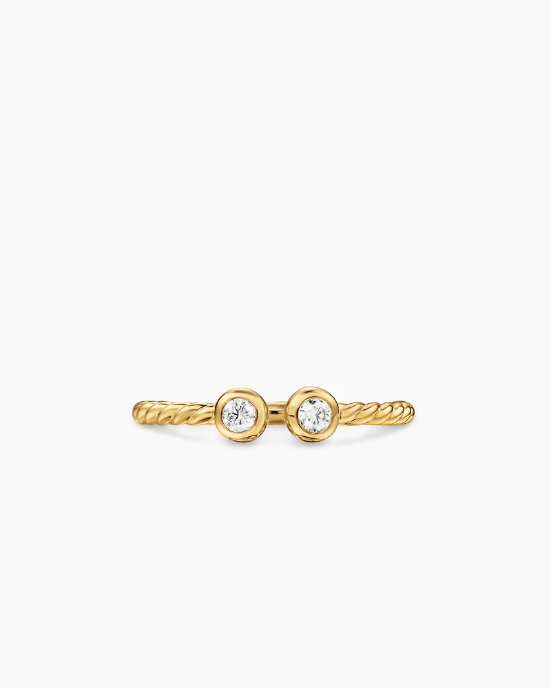 Petite Modern Renaissance® Open Round Ring 18K Yellow Gold with Diamonds, 3.9mm