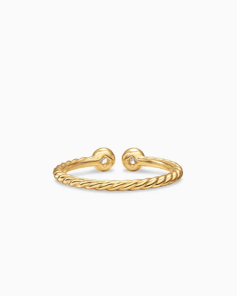 Petite Modern Renaissance® Open Round Ring 18K Yellow Gold with Diamonds, 3.9mm
