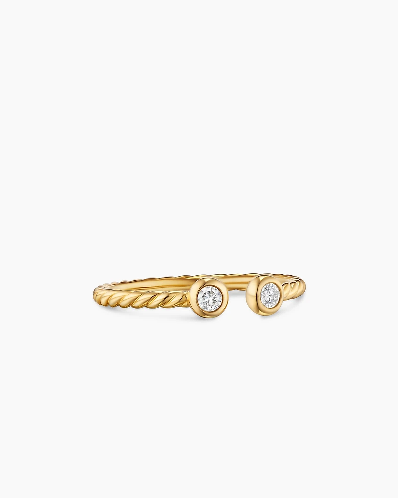 Petite Modern Renaissance® Open Round Ring 18K Yellow Gold with Diamonds, 3.9mm