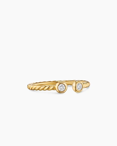 Petite Modern Renaissance® Open Round Ring 18K Yellow Gold with Diamonds, 3.9mm