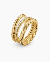 DY Mercer® Three Row Ring 18K Yellow Gold with Diamonds, 8.9mm