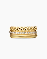 DY Mercer® Three Row Ring 18K Yellow Gold with Diamonds, 8.9mm