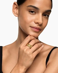 DY Mercer® Three Row Ring 18K Yellow Gold with Diamonds, 8.9mm