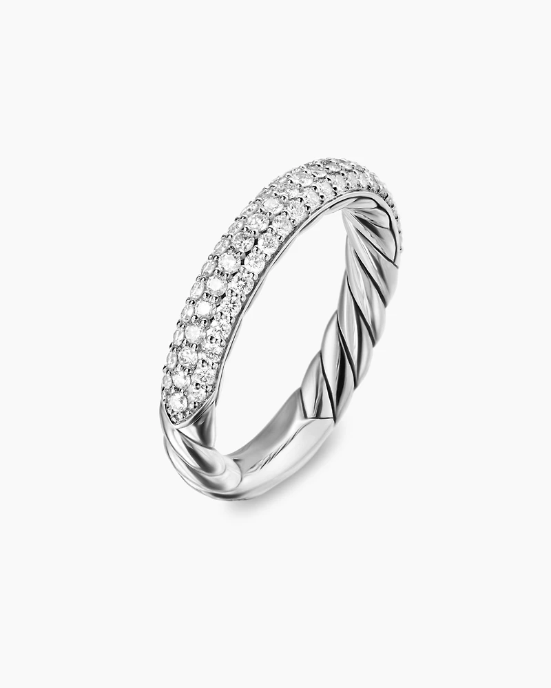 DY Mercer® Pavé Band Ring Sterling Silver with Diamonds, 3.7mm