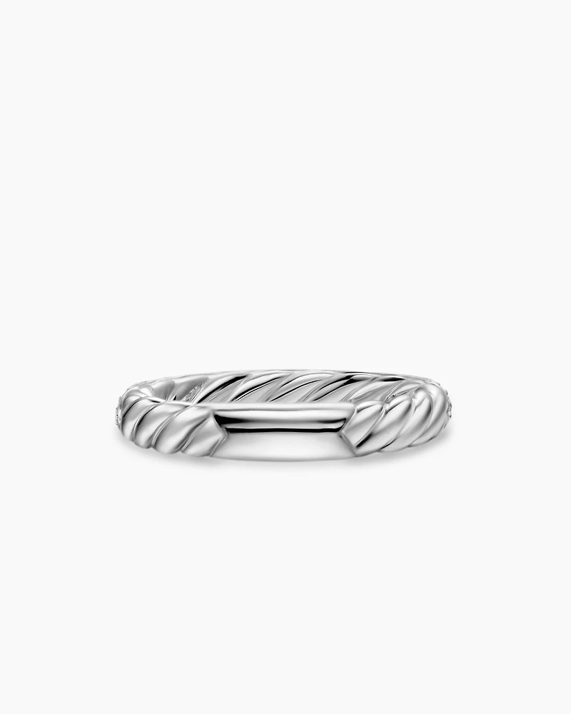 DY Mercer® Pavé Band Ring Sterling Silver with Diamonds, 3.7mm