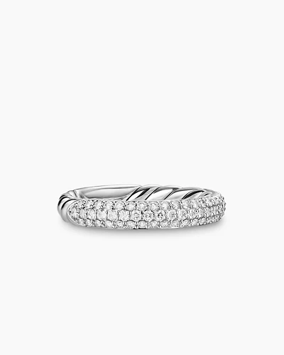 DY Mercer® Pavé Band Ring Sterling Silver with Diamonds, 3.7mm