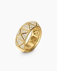 Pyramid Band Ring 18K Yellow Gold with Diamonds