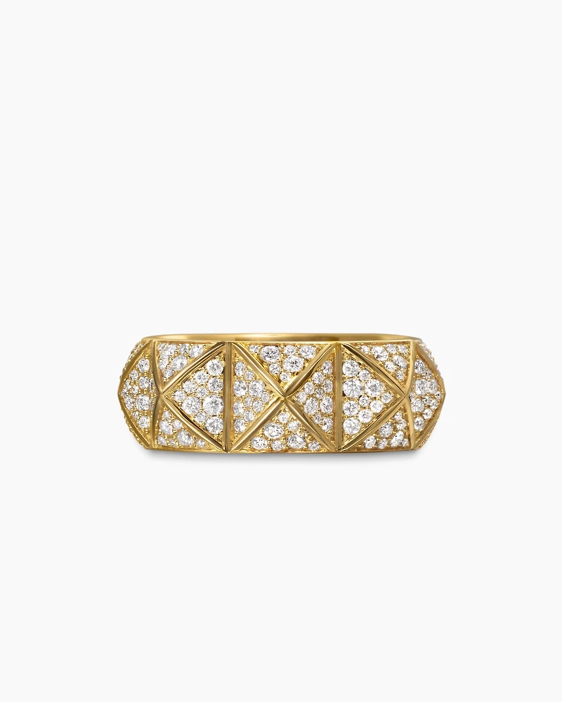Pyramid Band Ring 18K Yellow Gold with Diamonds