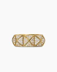 Pyramid Band Ring 18K Yellow Gold with Diamonds